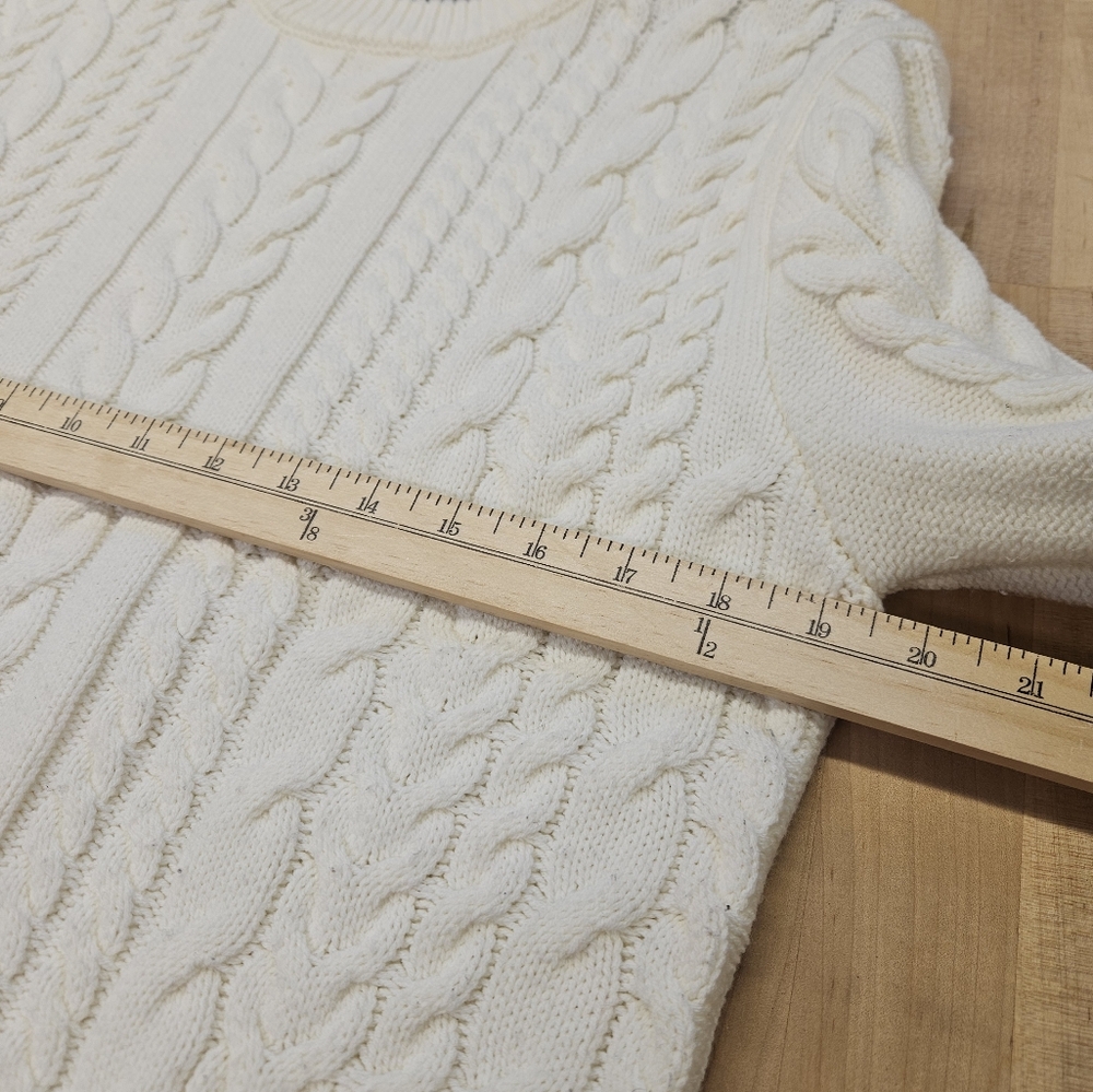 Scotch and Soda White Cable Knit Sweater Medium - Picture 5 of 7